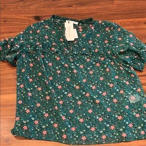 NWT Gerard Darel Floral Green Top Blouse | 44